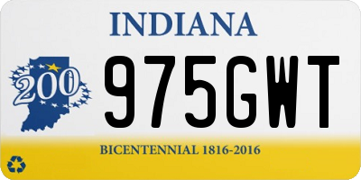 IN license plate 975GWT