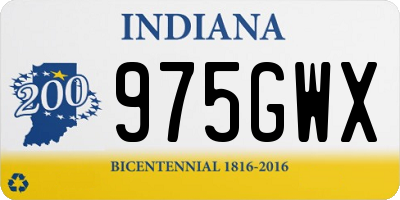 IN license plate 975GWX