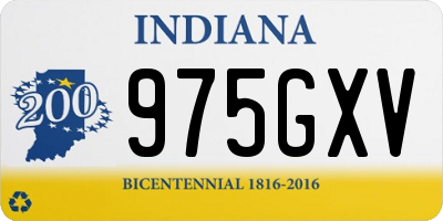IN license plate 975GXV