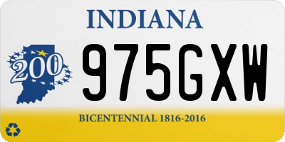 IN license plate 975GXW