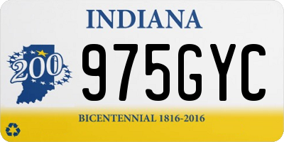 IN license plate 975GYC