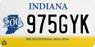 IN license plate 975GYK