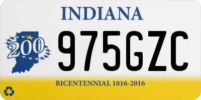 IN license plate 975GZC