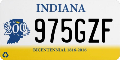 IN license plate 975GZF