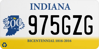 IN license plate 975GZG
