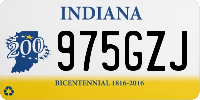 IN license plate 975GZJ