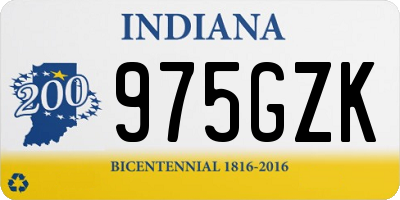 IN license plate 975GZK