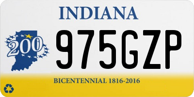 IN license plate 975GZP