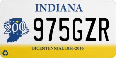 IN license plate 975GZR