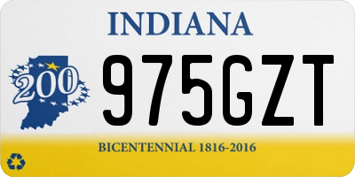 IN license plate 975GZT