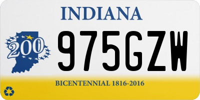 IN license plate 975GZW