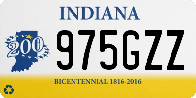 IN license plate 975GZZ