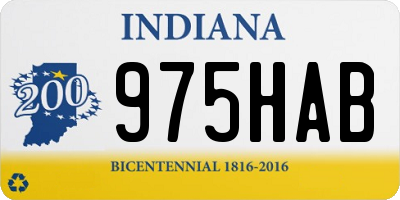 IN license plate 975HAB
