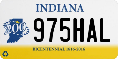 IN license plate 975HAL