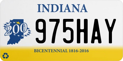 IN license plate 975HAY