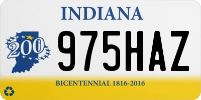 IN license plate 975HAZ
