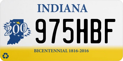 IN license plate 975HBF
