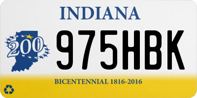 IN license plate 975HBK