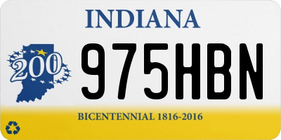 IN license plate 975HBN