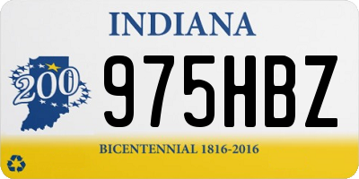 IN license plate 975HBZ