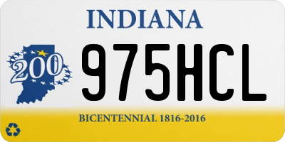 IN license plate 975HCL