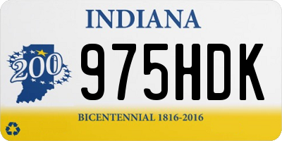 IN license plate 975HDK