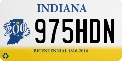 IN license plate 975HDN