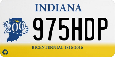 IN license plate 975HDP