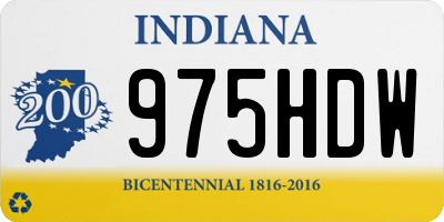 IN license plate 975HDW