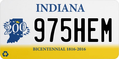 IN license plate 975HEM