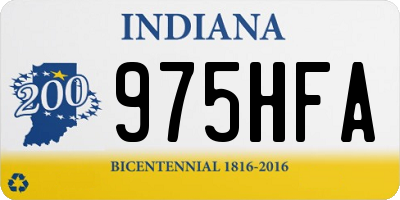 IN license plate 975HFA