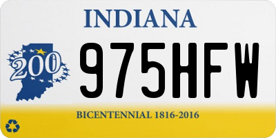 IN license plate 975HFW