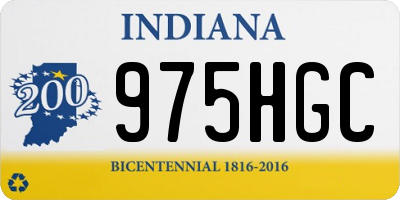 IN license plate 975HGC