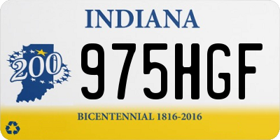 IN license plate 975HGF