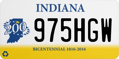 IN license plate 975HGW