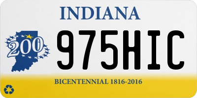 IN license plate 975HIC