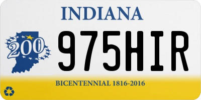 IN license plate 975HIR