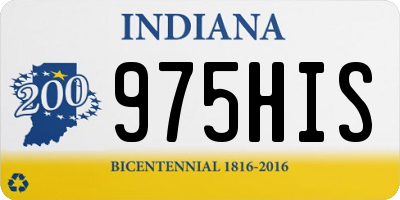 IN license plate 975HIS