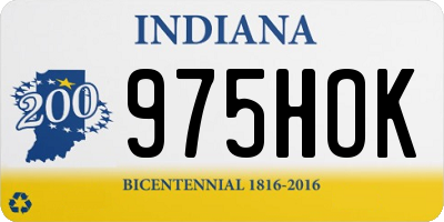 IN license plate 975HOK