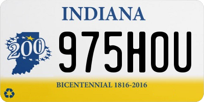 IN license plate 975HOU