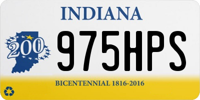 IN license plate 975HPS