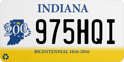 IN license plate 975HQI