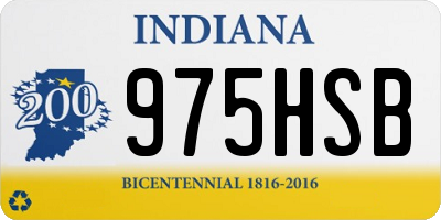 IN license plate 975HSB