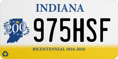 IN license plate 975HSF
