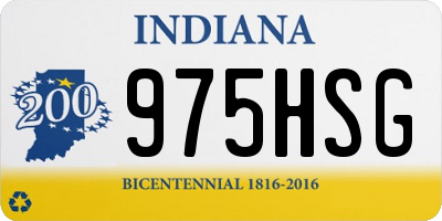 IN license plate 975HSG