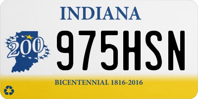IN license plate 975HSN