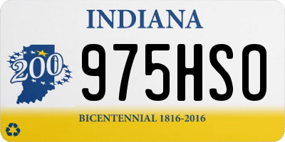 IN license plate 975HSO