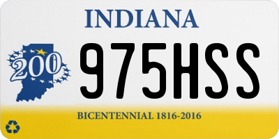IN license plate 975HSS