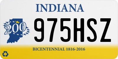 IN license plate 975HSZ