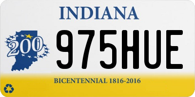 IN license plate 975HUE